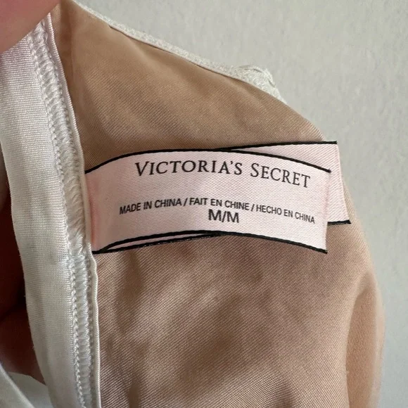 Victoria’s Secret White/Tan Lace Overlay Double Strap Bralette size Medium EUC - Picture 5 of 6